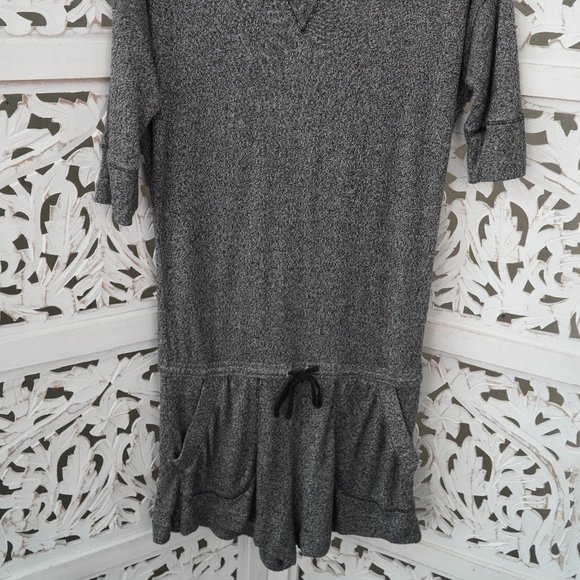 Kasie | Gray drawstring waist romper - Picture 2 of 6